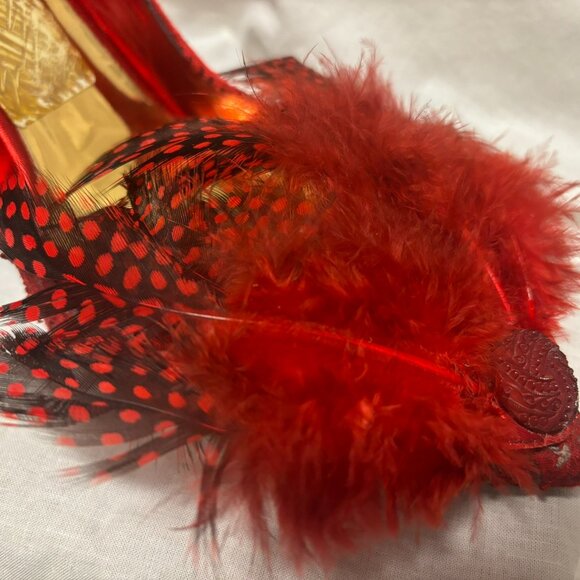 Unique Upcycled Red Distressed Heels *One of a Kind* Victorian Gothic Crushed - Picture 8 of 10